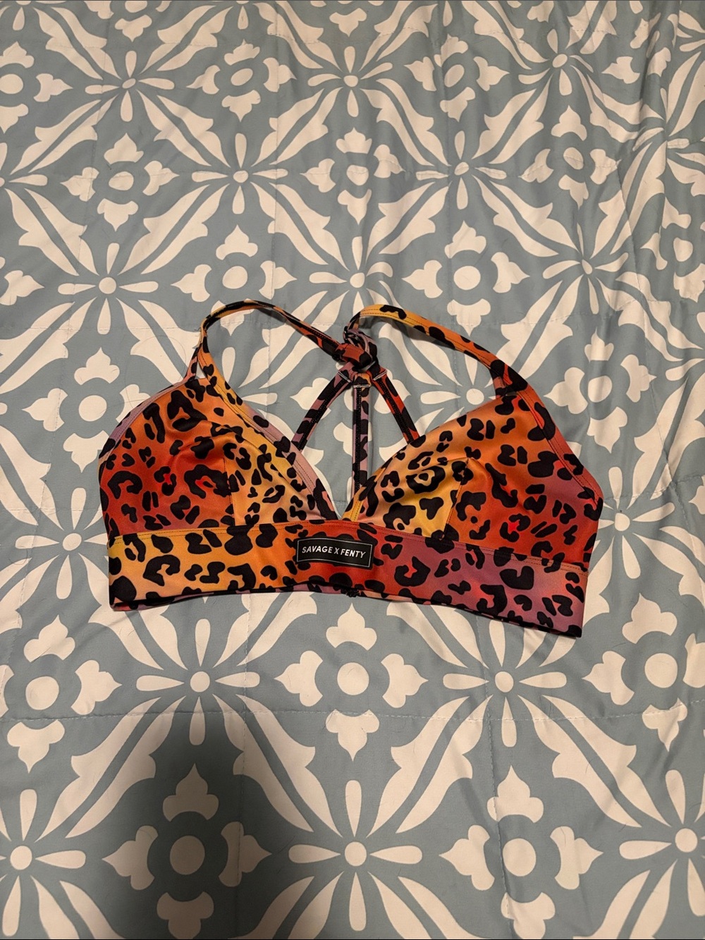 Savage X Fenty Orange to Pink Leopard Bralette
